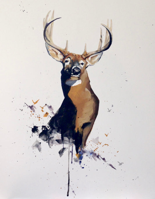 “Monarch” Whitetail Buck Painting 11”x 14”