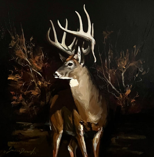 “King of Fall” Whitetail Deer Painting 16”x16”